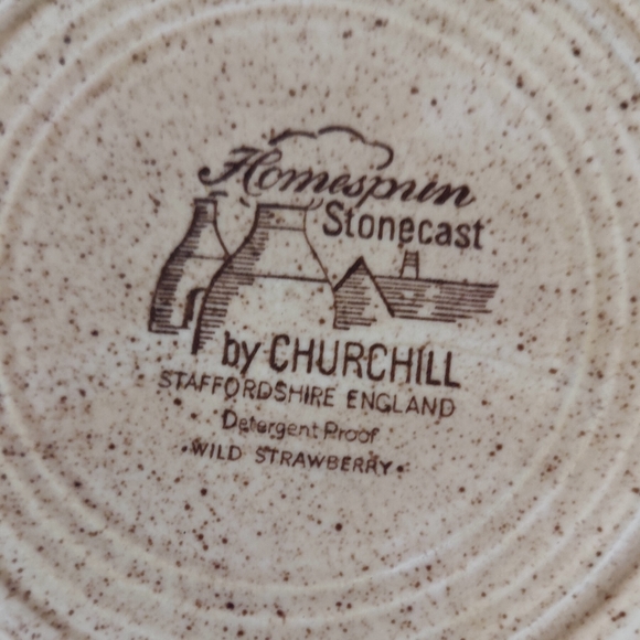 Set of six retro vintage (1970s) Churchill China Wild Strawberry luncheon plate - Picture 5 of 9